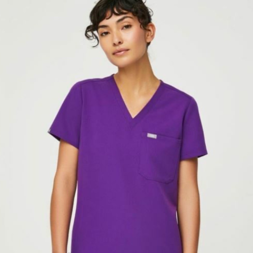 FIGS Catarina Scrub Top Magic Purple
